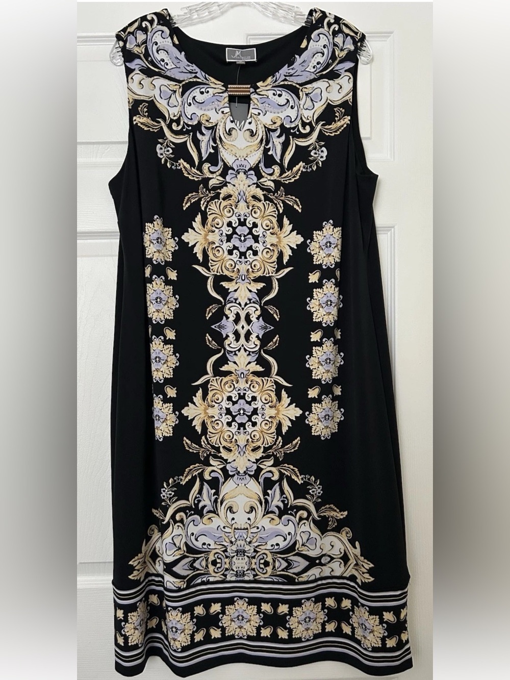 JM Collection Keyhole-Neck Sheath Black Dress Size 1X